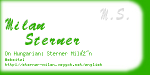 milan sterner business card